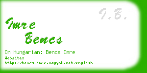 imre bencs business card